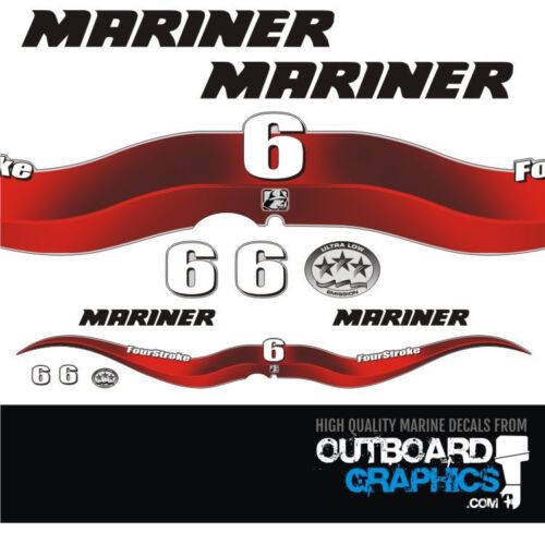 Mariner 6hp 4 stroke outboard decals/sticker kit with EPA decal ...