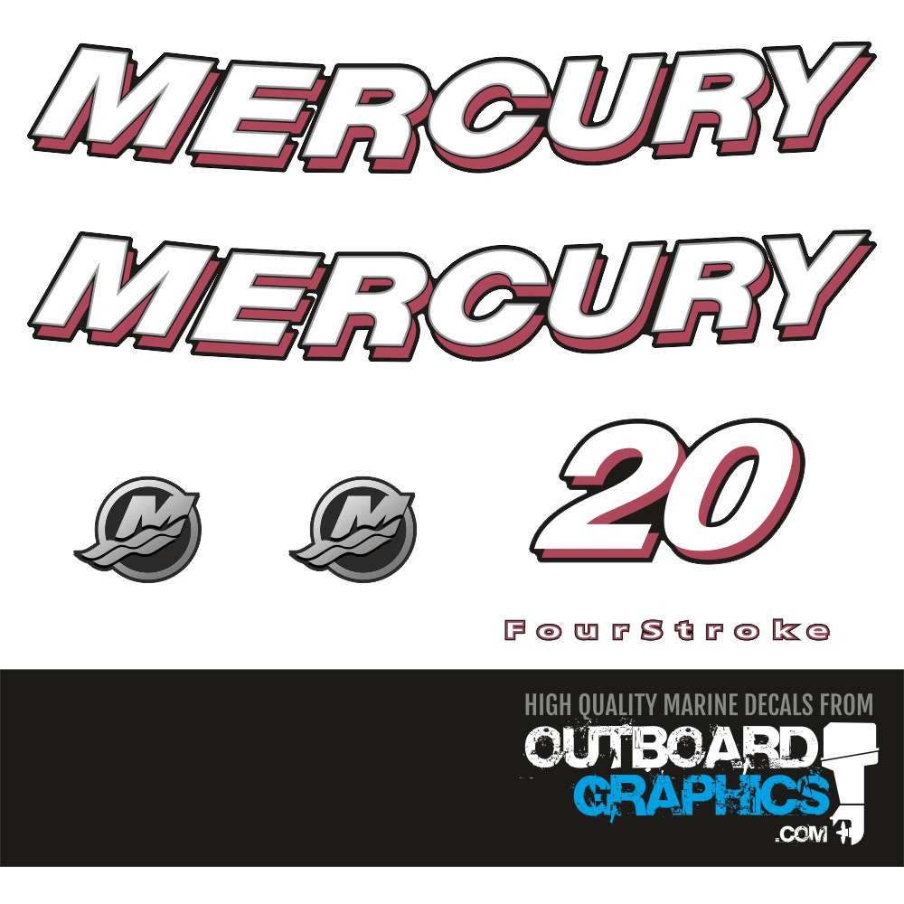 Mercury F20 20hp four stroke outboard decals/sticker kit– Outboard Graphics