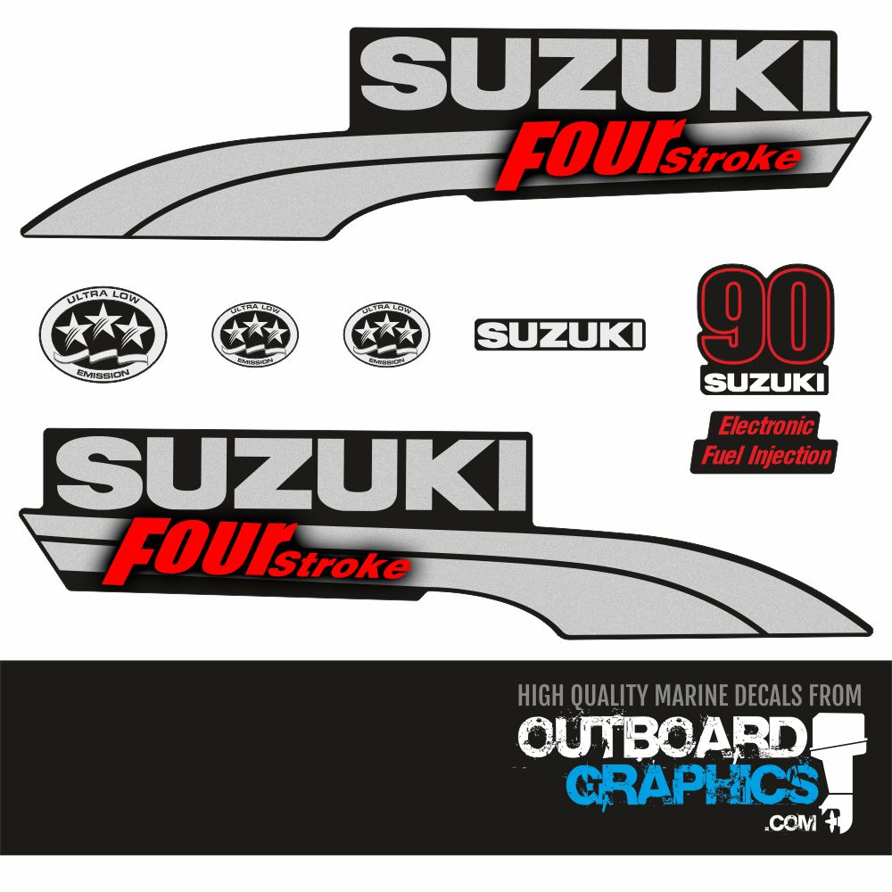 Suzuki DF90 90hp (pre 2010) outboard engine decals/sticker kit ...