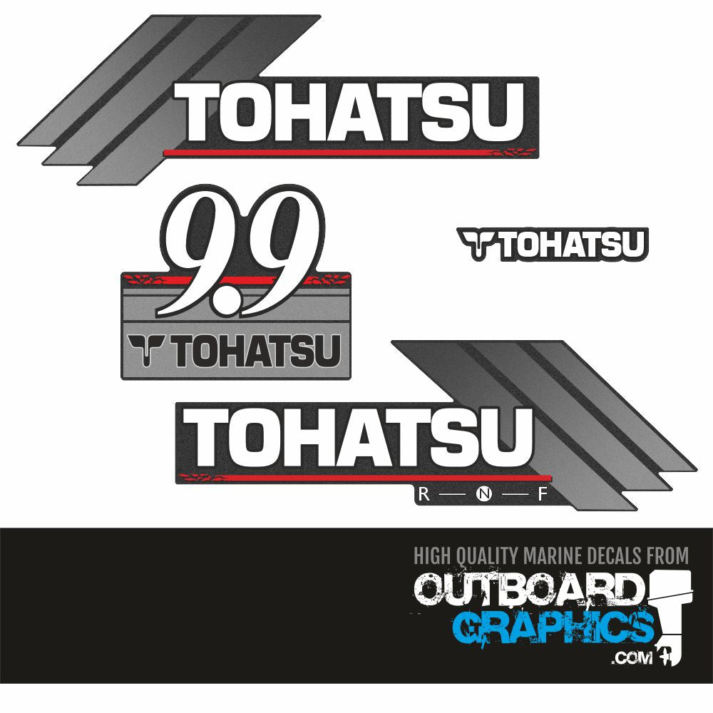 Tohatsu 9.9hp 2 stroke (2003) outboard engine decals/sticker kit ...